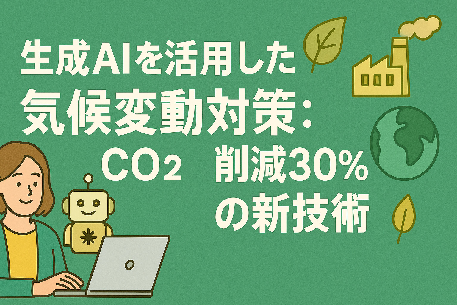 生成AIを活用した気候変動対策：CO2削減30%の新技術