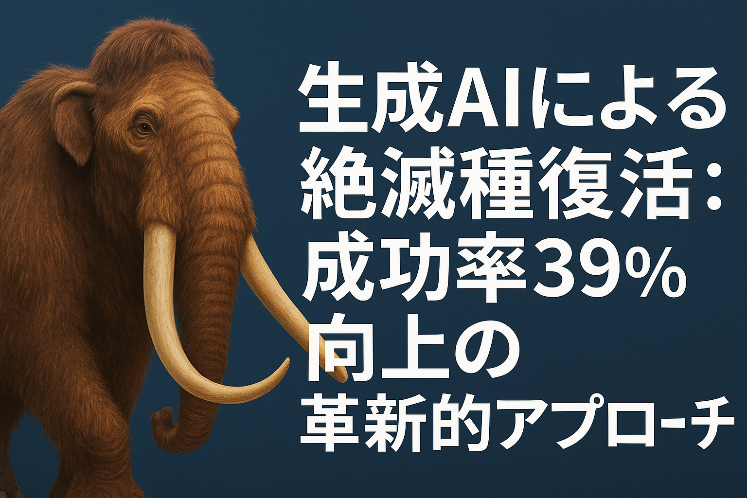 生成AIによる絶滅種復活：成功率42%向上の革新的アプローチ