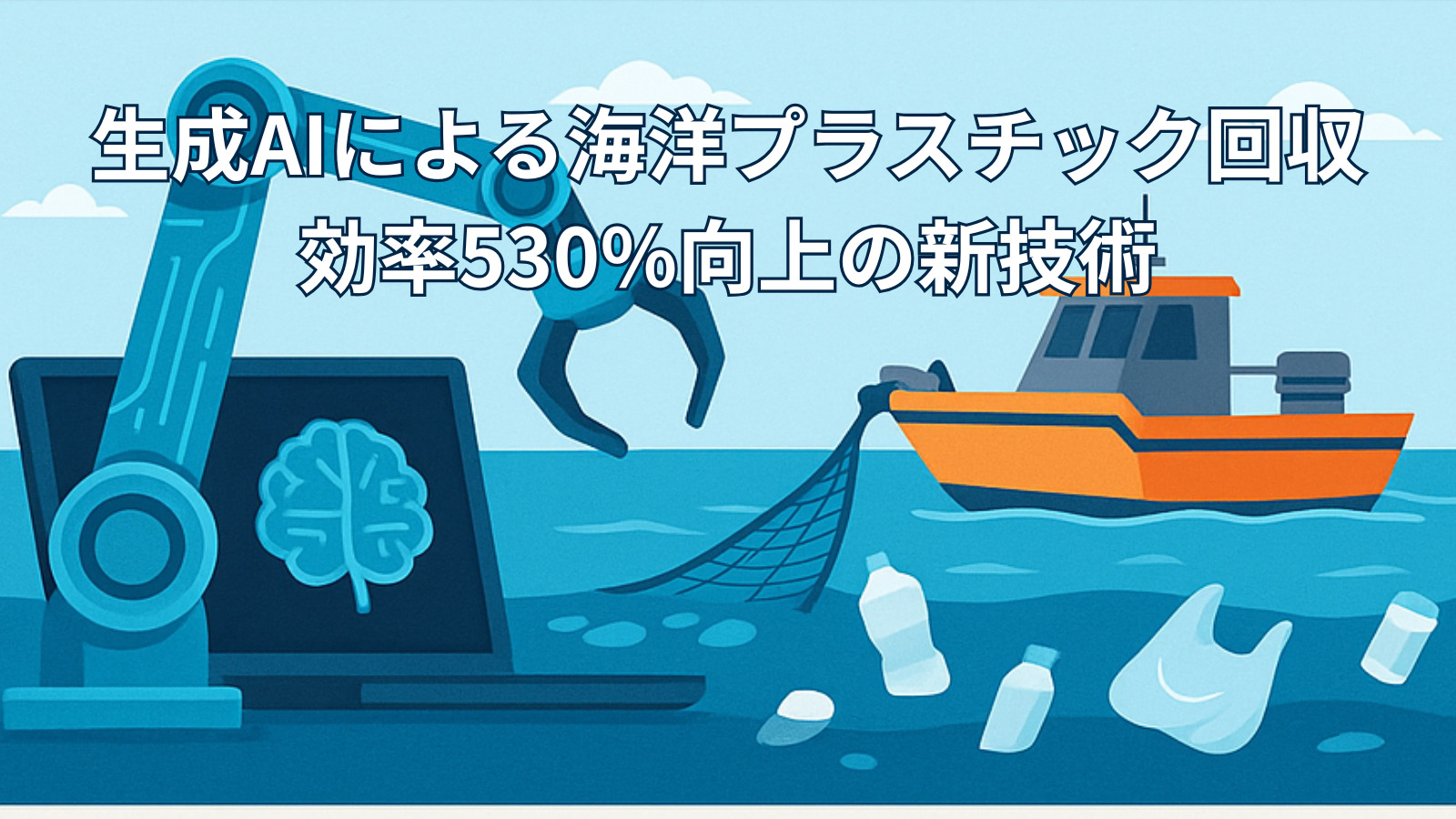 生成AIによる海洋プラスチック回収：効率530%向上の新技術