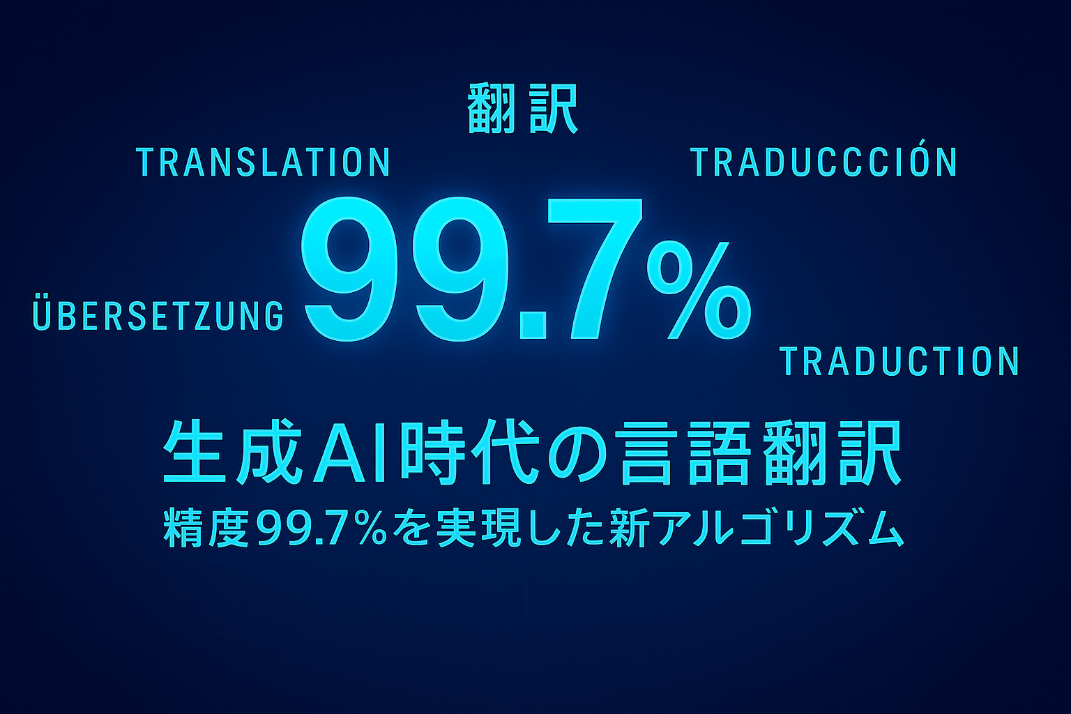 生成AI時代の言語翻訳：精度99.7%を実現した新アルゴリズム